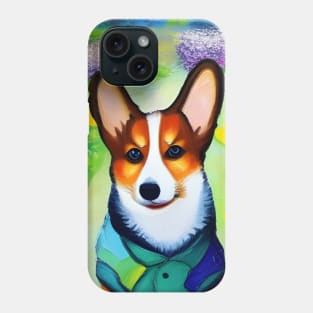 Corgi Dog in Garden Phone Case