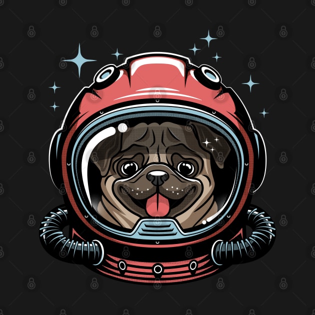 Pug astronaute by redwane