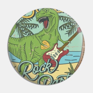 Beach Dinossaur summer rock sand festival Pin