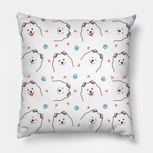 Samoyed Dog Emoji Pillow