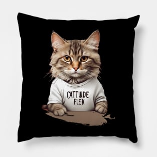 "Cattitude on Fleek." Pillow