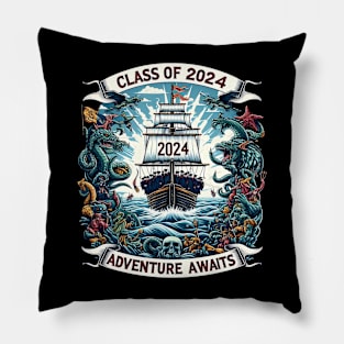 CLASS OF 2024 - ADVENTURE AWAITS - GRADUATION DAY CELEBRATION Pillow