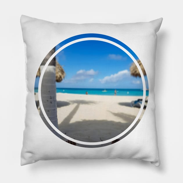 Aruba Vacation Pillow by ellenhenryart