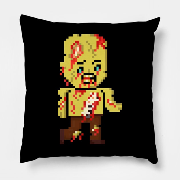 Pixel Monster Zombie Pillow by gkillerb