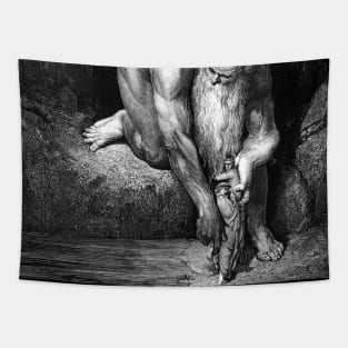 High Resolution Gustave Doré Illustration Lucifer With Judas Tapestry