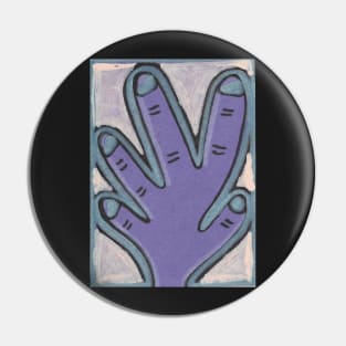 Purple Hand with Blue Nails Pin