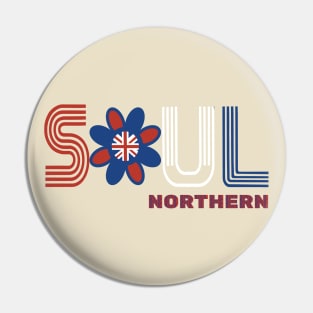 Northern Soul in red white and blue Pin