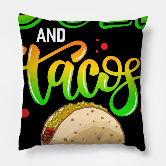 Golf And Tacos Pillow by Tee__Dot