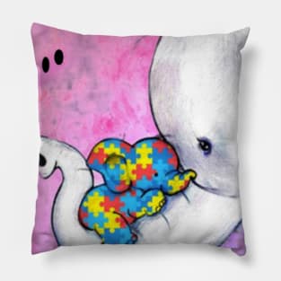 Autism Awareness Elephant Pillow