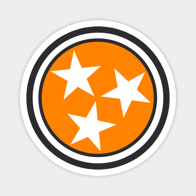 Tennessee Tri Star State Flag Orange Variant // Tennessee Pride // Born in Tennessee Magnet by Now Boarding