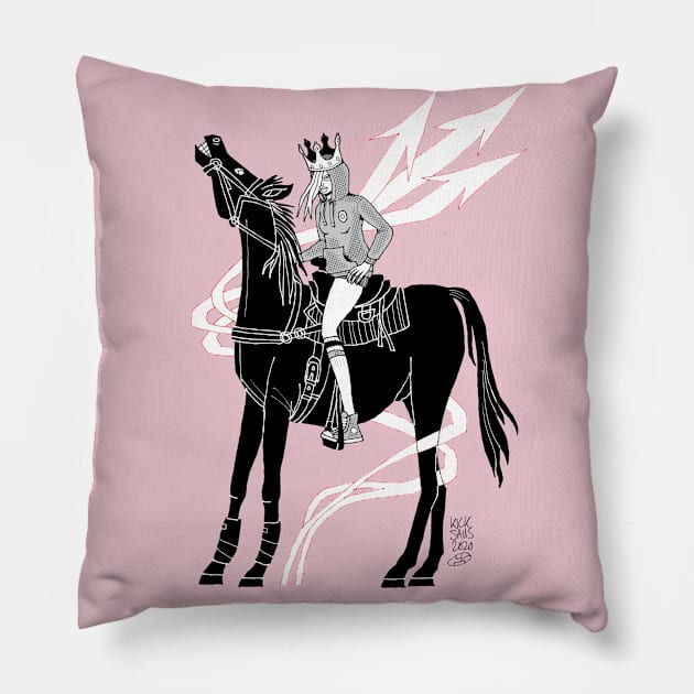 Girl on a Horse Pillow by Kicksaus