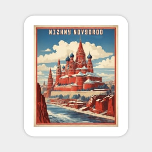 Nizhny Novgorod Russia Vintage Tourism Poster Magnet