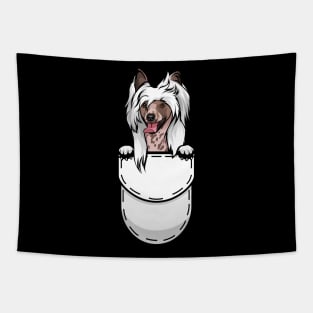 Funny Chinese Crested Pocket Dog Tapestry