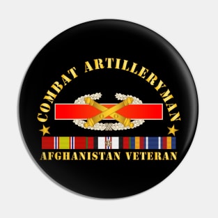 Combat Artilleryman Badge - Afghanistan Vet w SVC Pin