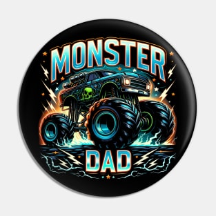 Monster Truck Dad Of The Birthday Boy Monster Truck Pin