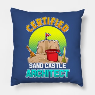 Certified Sand Castle Architect Summer Beach Pillow