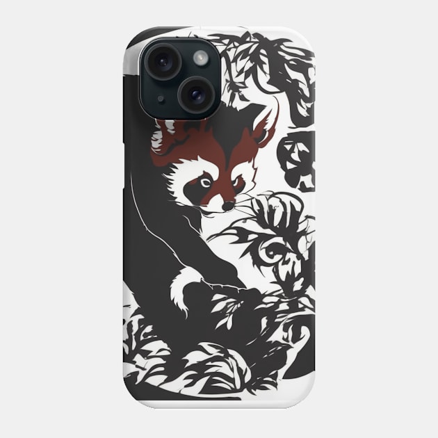 Red Pandas Shadow Silhouette Anime Style Collection No. 88 Phone Case by cornelliusy