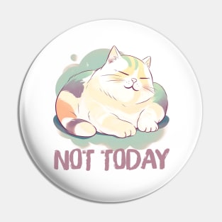 Not Today --- Cute Lazy Cat Design Pin