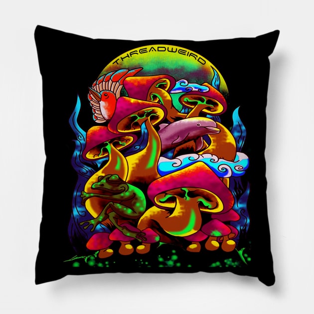 Psychedelic Dream Pillow by ThreadWeird Apparel Company