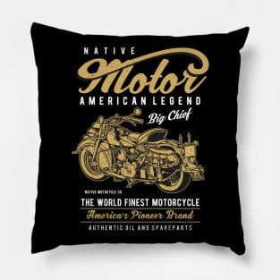 Native Motorcycle. American Legend Pillow