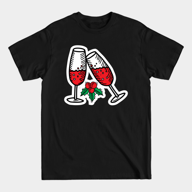 Disover Funny Wine Drinking Glasses Christmas Tree | Wine Alcohol Lover - Wine Christmas - T-Shirt