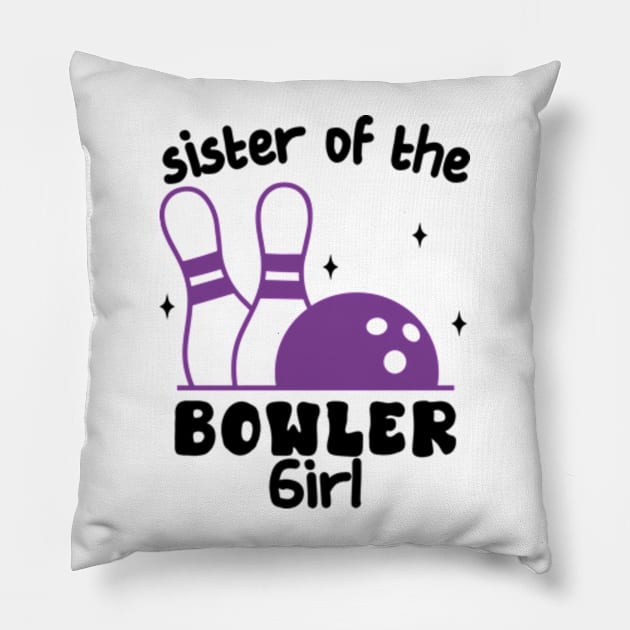 Cool Pink Bowling Girls Pillow by David Brown