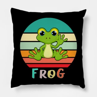 Vintage Retro Frog Pillow