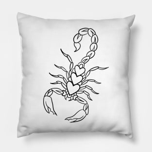 scorpio hearts sticker Pillow