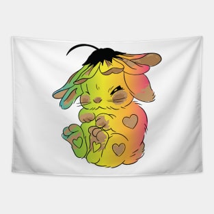 cute bunny flowers funny bunny Tapestry