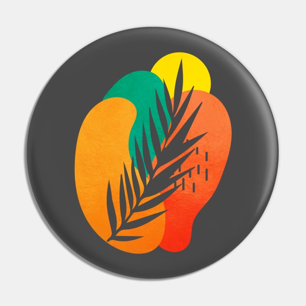 Minimalist Abstract Nature Art #21 Tropical Plant Leaf Pin by Insightly Designs