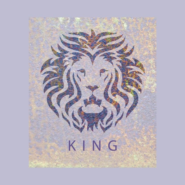 'KING' Lion Head - Purple by sleepingdogprod