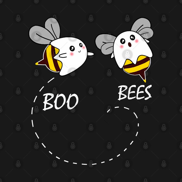 boo bees ghost halloween tshirt and mask, boo bees gift by Collagedream