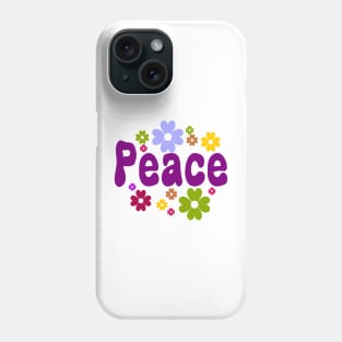 Peace flowers vintage retro Phone Case