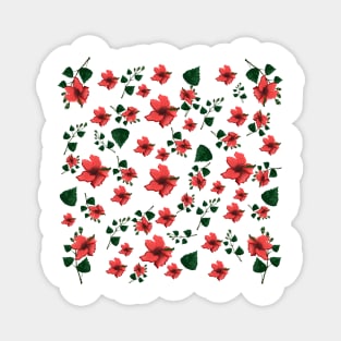 Hibiscus flower and pattern Magnet