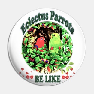 Parrots. Sweet Smoochy Eclectus Parrots Pin