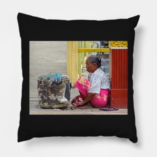 Bird Seller. Pillow