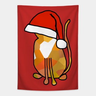 Christmas Ginger Cat in a Santa Hat Tapestry