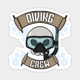 Diving crew Jolly Roger pirate flag Magnet