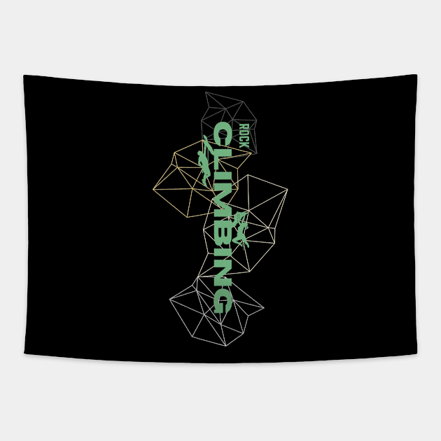 geometric rock climbing green Tapestry by lmdesignco