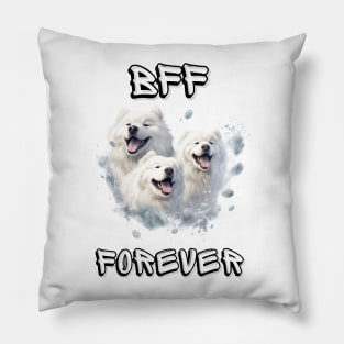 Samoyed, BFF Forever, the most adorable best friend gift to a Samoyed Lover! Pillow