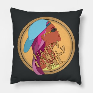 Happy Lonely Girl Pillow