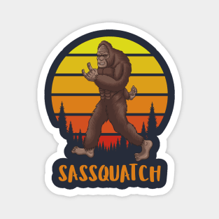 Sassquatch - Badass With An Attitude To Match  - White Magnet