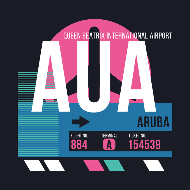 Aruba (AUA) Airport // Sunset Baggage Tag by Now Boarding