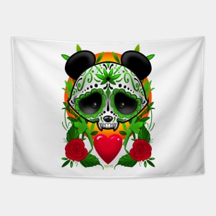 Dia Del Muerte Panda Tapestry