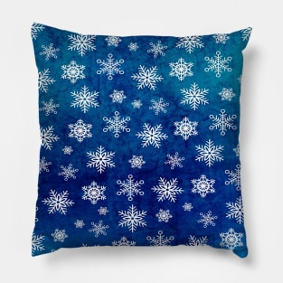 Christmas Glitter snowflakes In Blue Pillow