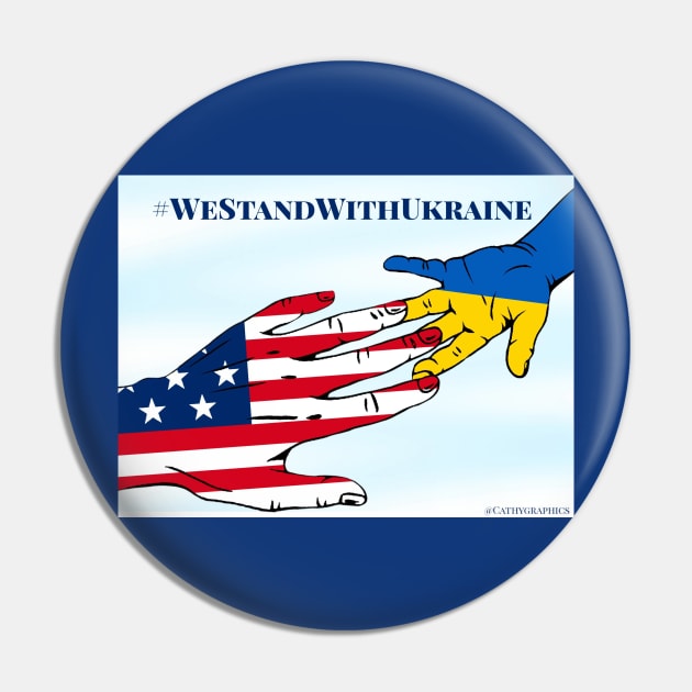 We stand with Ukraine usa Pin by CathyGraphics