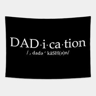 Dadication - white font Tapestry