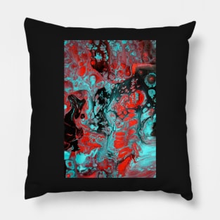 Crimson Cavern - Acrylic Paint Pour Pillow