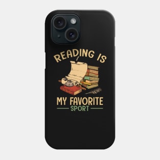 Reading Is My Favorite Sport Vintage Book Lovers Phone Case