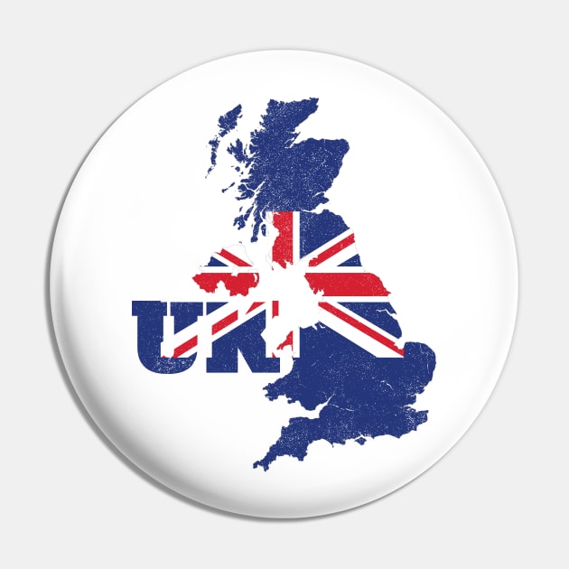 United Kingdom map Flag Pin by maro_00